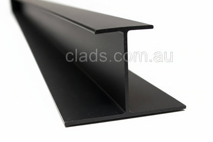 Black metal H type  flashing strip to join Cladding vertically 