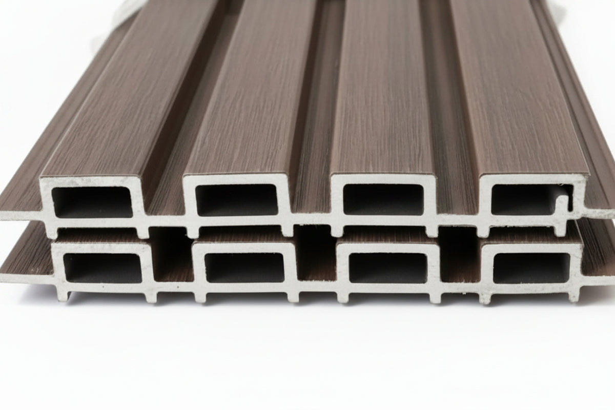 Walnut Mini Rib Cladding Discover External Cladding With IPE 4 Slats 2.7 Meter