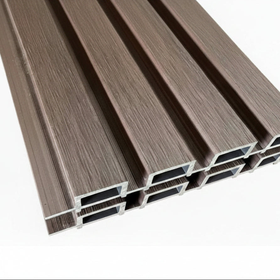 Walnut Mini Rib Cladding Discover External Cladding With IPE 4 Slats 2.7 Meter