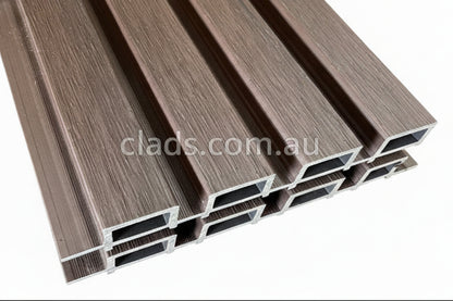 External Cladding in Dark Walnut 4 Slat - Cladding Supplies Of Australia