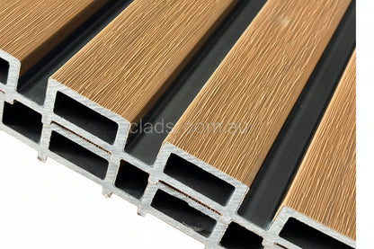 External Half Cladding In Teak 4 Slat - Cladding Supplies Of Australia