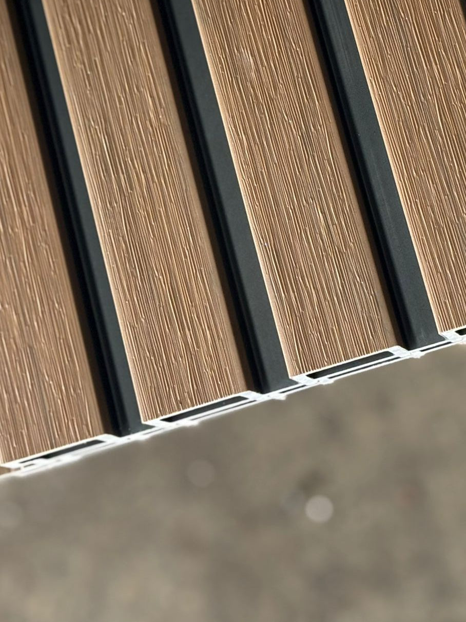 External Half Cladding in Teak 4 Slat | Cladding Supplies Of Australia