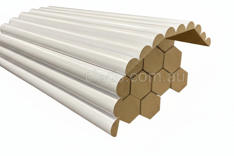 Flexible Mdf Half Round In White 2.7 M - Cladding Supplies Of Australia
