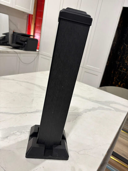 Horizontal WPC cladding post and accessories featuring durable, natural-looking wood grain finish from Cladding Supplies of Australia.