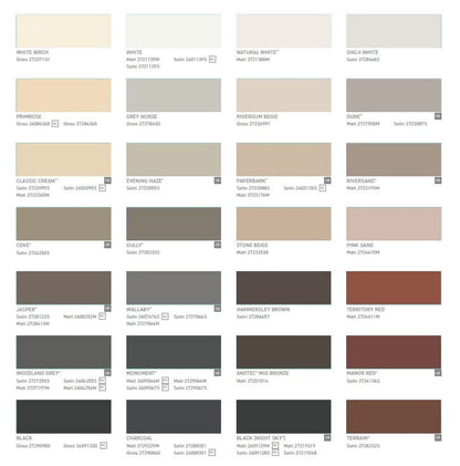 Aluminum external cladding with Dulux powder coat in various colors, installed on building exterior for durable weather protection.