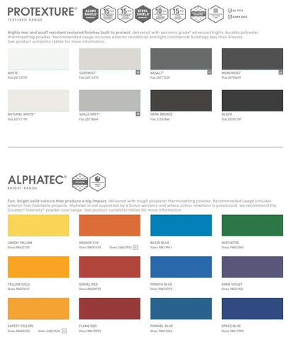 Aluminum external cladding in Dulux powder coat colors, weather-resistant aluminum panels for building exterior by Clads.com.au