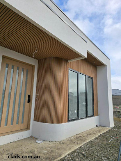 External Cladding In Light Teak 4 Slat 3 M - Cladding Supplies Of Australia
