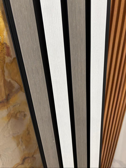 External Half Cladding in White & Grey 4 Slat