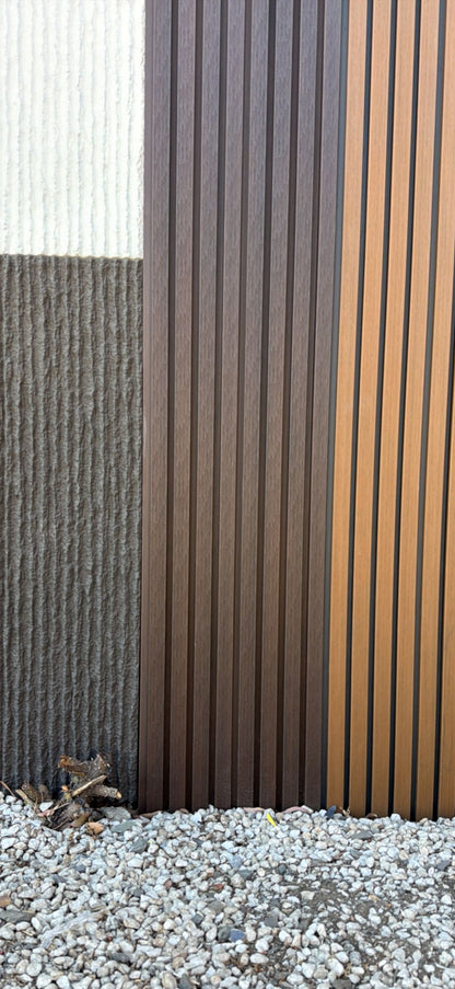 External Cladding in Dark Walnut 4 Slat - Cladding Supplies Of Australia