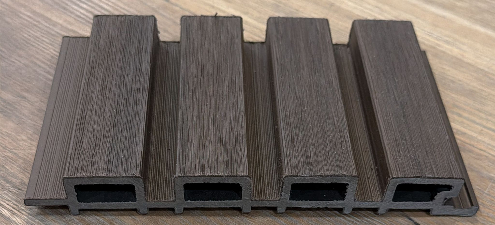 External Cladding in Dark Walnut 4 Slat - Cladding Supplies Of Australia