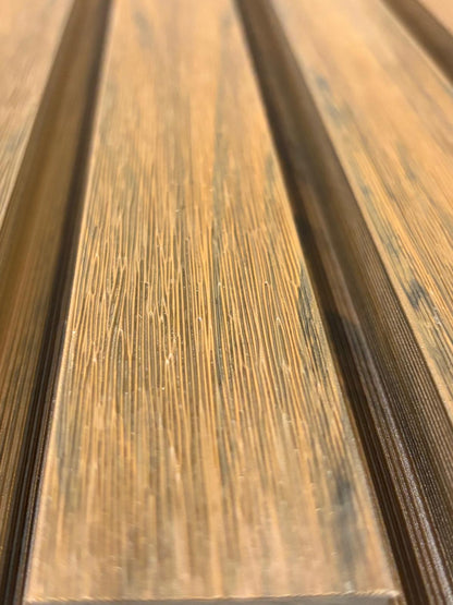 External walnut cladding with four slats from Clads Australia, showcasing natural wood grain and modern exterior wall design.
