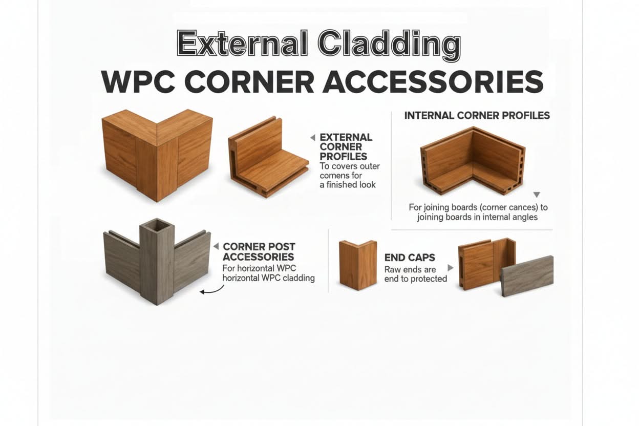 External cladding accessories from Cladding Supplies of Australia, including brackets and fasteners for building exterior siding.