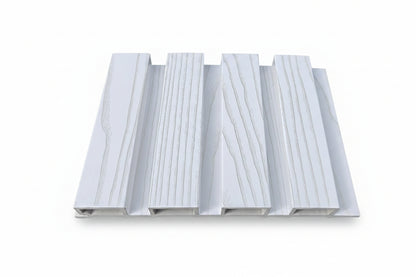 Internal Cladding showing smooth white wooden paneling