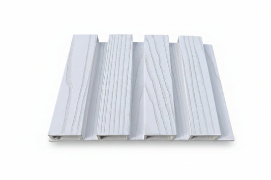 Internal Cladding showing smooth white wooden paneling
