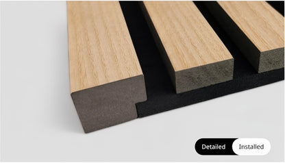 Modern wave wood acoustic panel for internal cladding, 1.2 meters, by Cladding Supplies of Australia, showing textured wood surface.