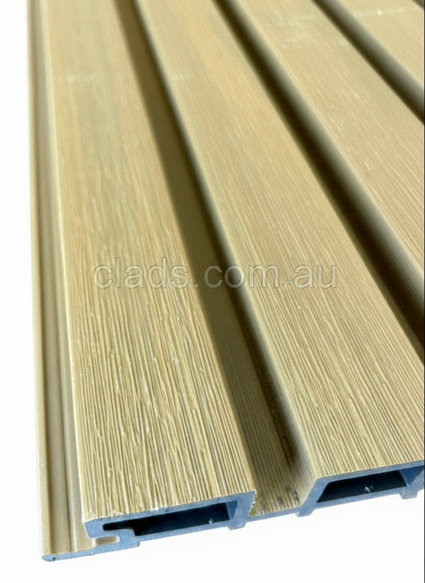 External Cladding Examples Australia External Cladding In Teak Of Decking 4 slat 2.7 M | Cladding Supplies ...