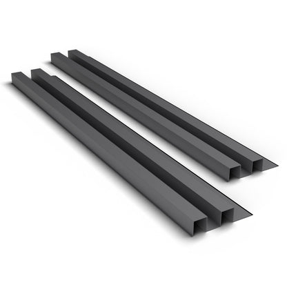 Aluminium external cladding in frosted black, 3.6 meters long, by Clads.com.au, showing a sleek, modern textured surface.