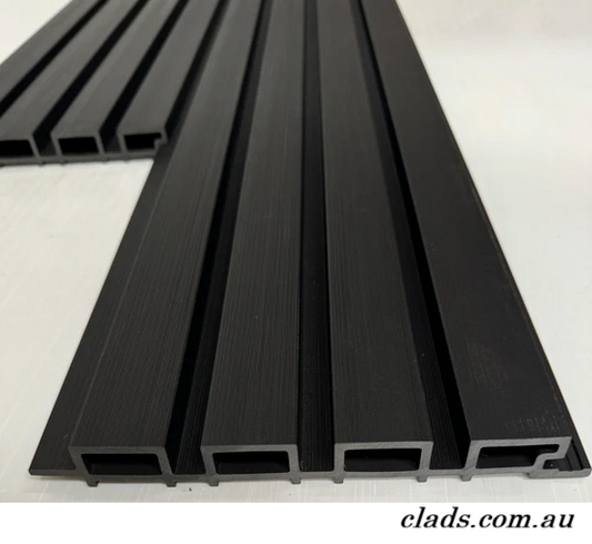External Cladding In Black 4 Slat 2.4 M - Cladding Supplies Of Australia