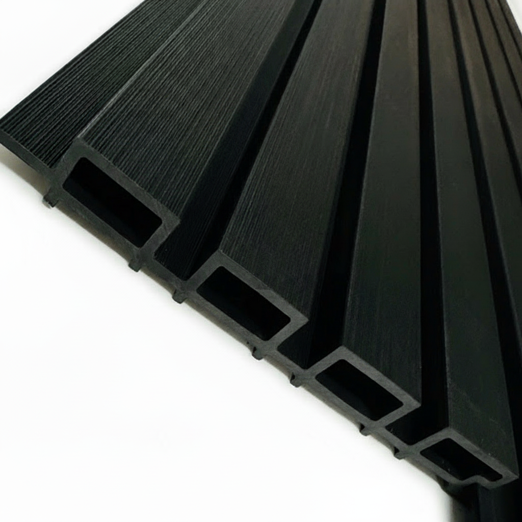 External Cladding Examples Australia External Cladding In Black 4 Slat 2.4 M | Cladding Supplies Of Australia