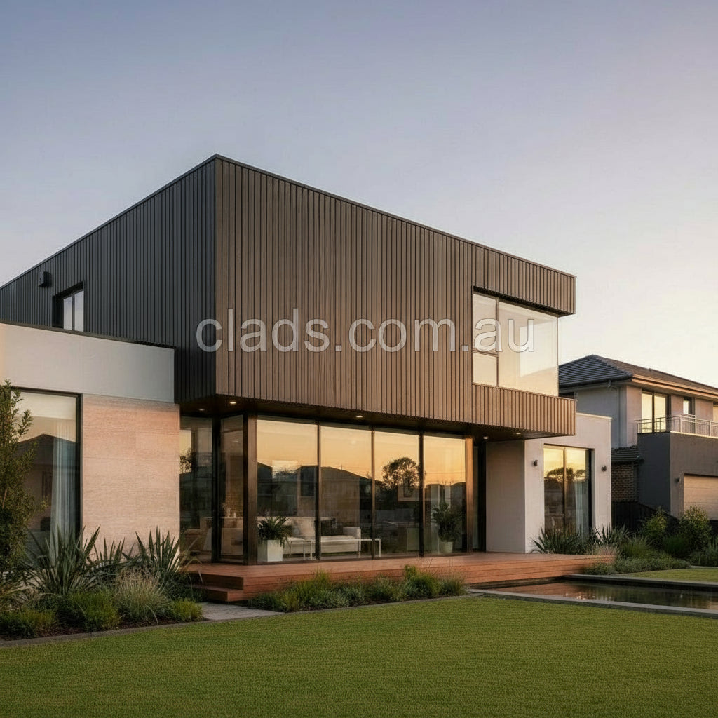 External Cladding In Black 4 Slat 3.2 M | Cladding Supplies Of Australia