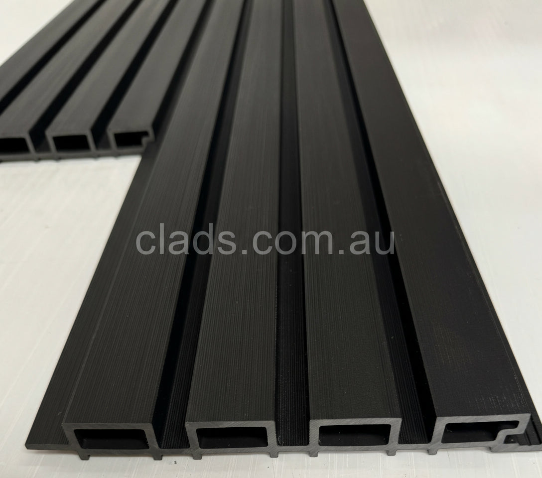 External Cladding In Black 4 Slat 3.2 M | Cladding Supplies Of Australia