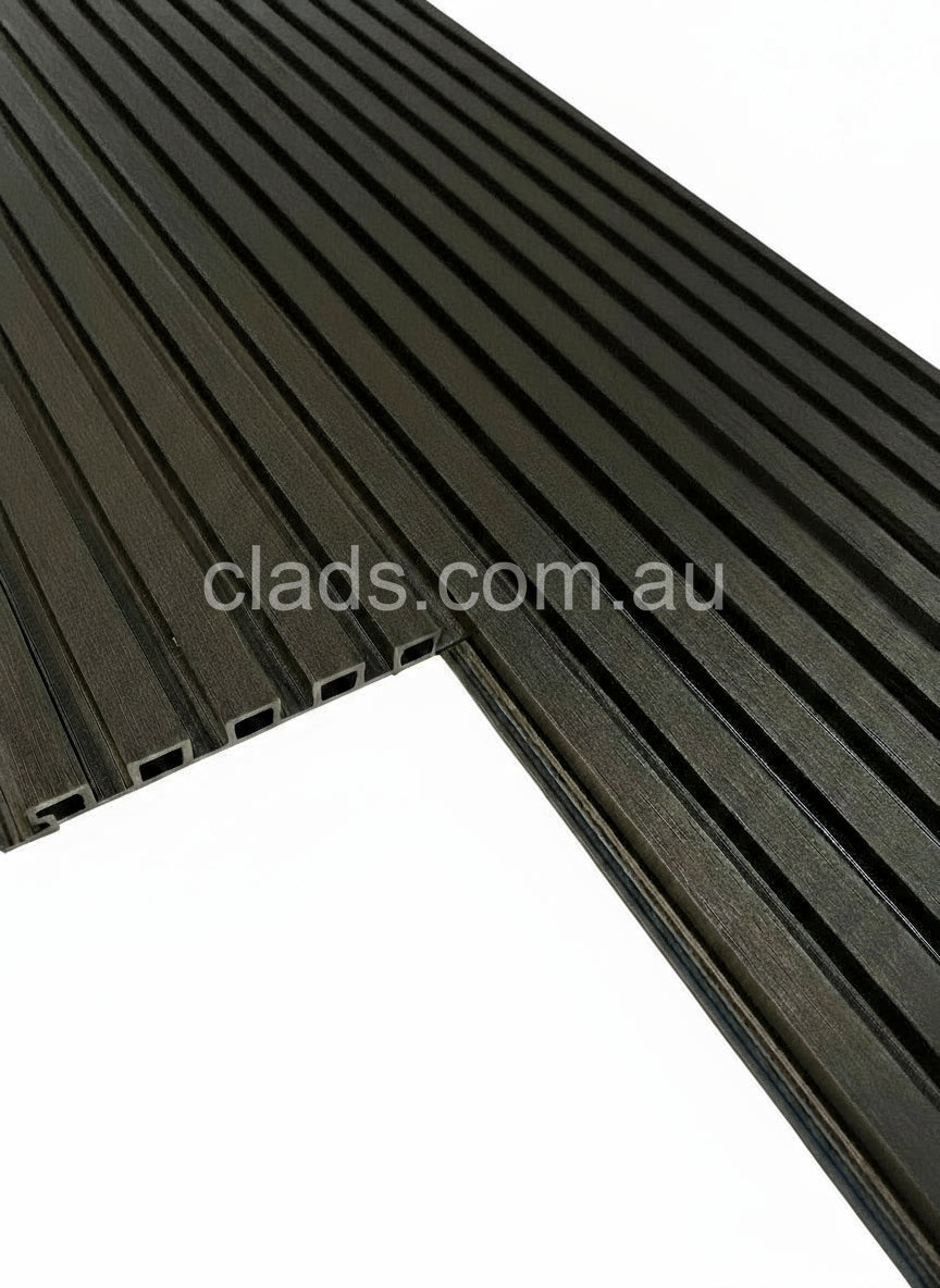 External Cladding In Black 5 Slat | Modern Exterior Wall Panels