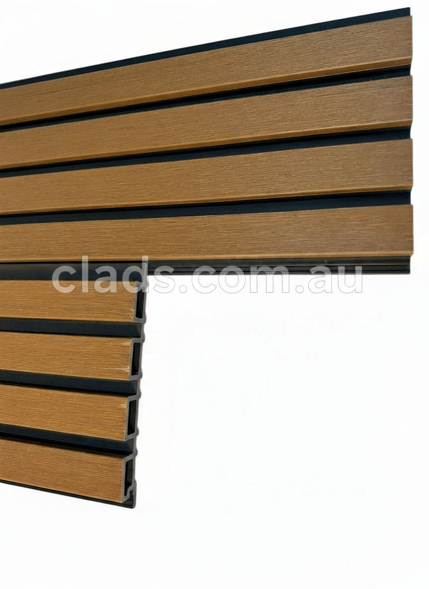 Ap50hr Half Round Cladding Shop 2.7M Half Brown Cladding - Sleek 4 Slat Design