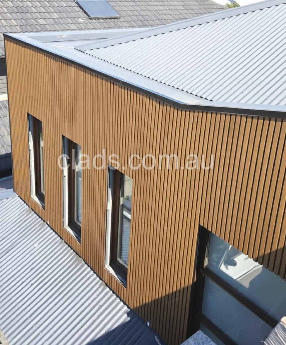 External Half Cladding Brown 4 Slat | Cladding Supplies Of Australia