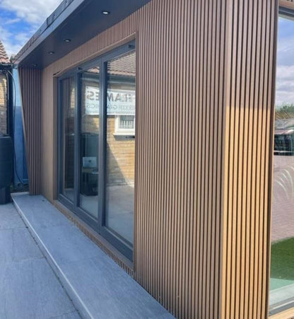 External Cladding In Light Teak 4 Slat 3 M - Cladding Supplies Of Australia