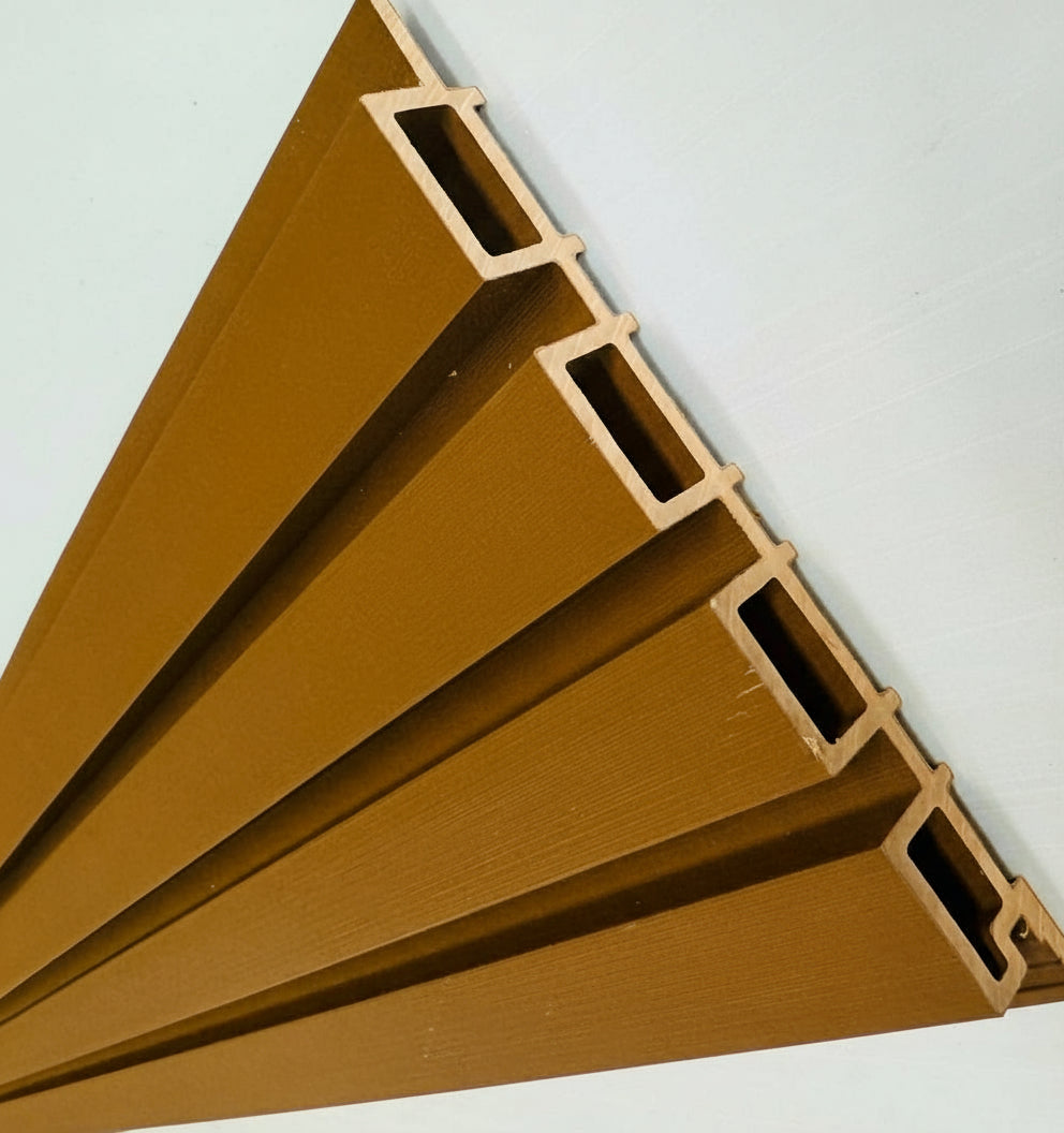 Teqral Cladding Modern Teak Cladding Panels - 4‑Slat, 2.9 m of Elegance