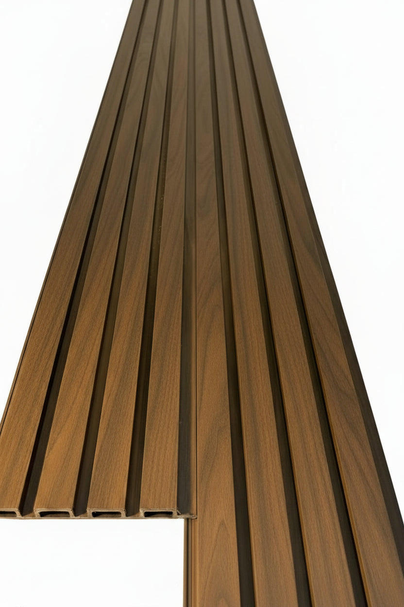 External Cladding Examples Australia External Cladding In Walnut 4 Slat | Durable Wall Panels