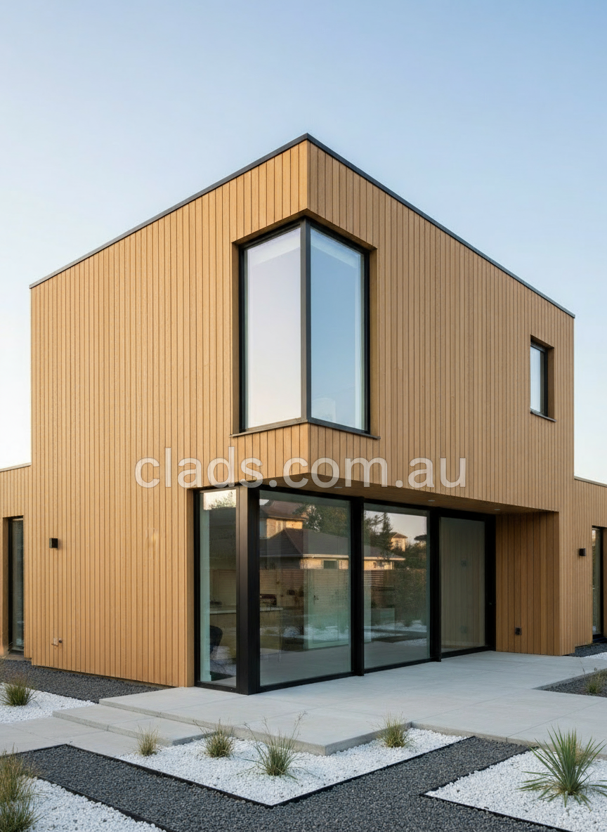 External Cladding Teak Color Of Decking 4 Slat-3 M - Cladding Supplies Of Australia