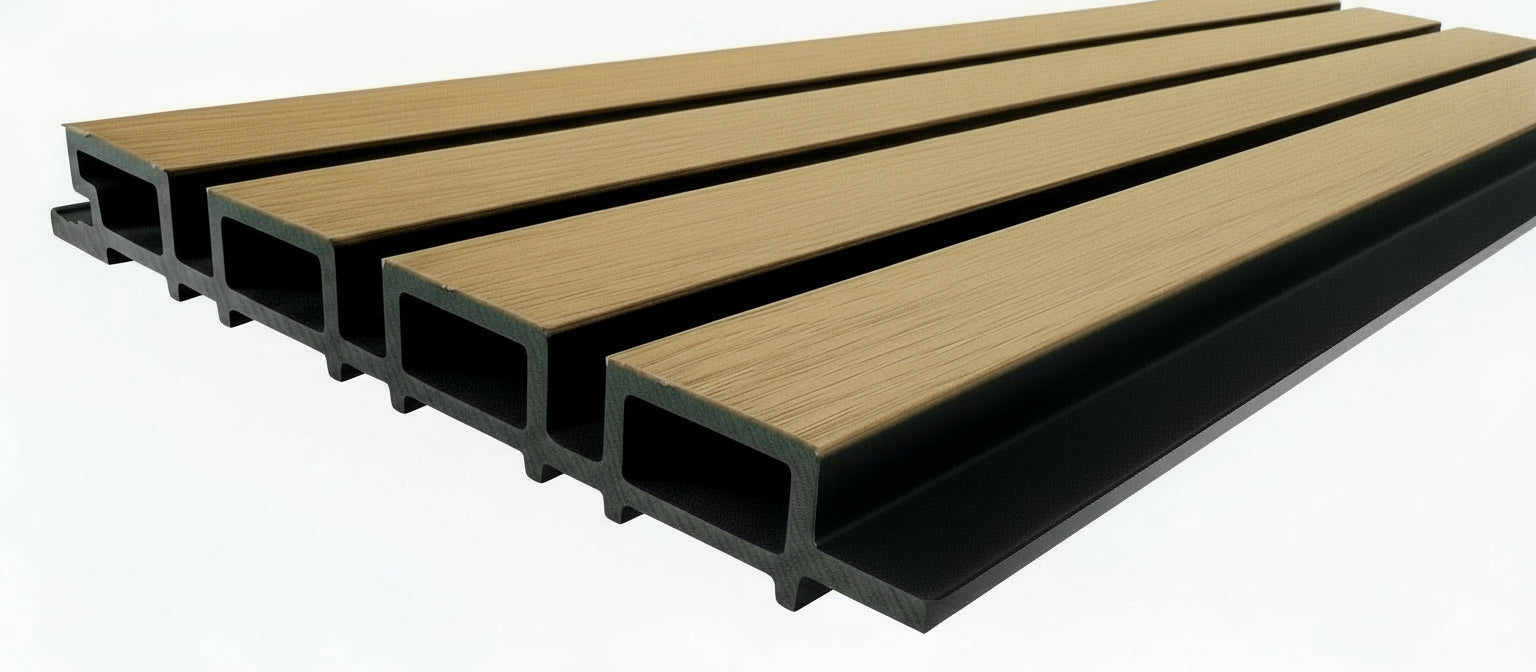 Ap50hr Half Round Cladding External Half Cladding In Light Teak 4 Slat 5.8 M | Cladding Supplies ...