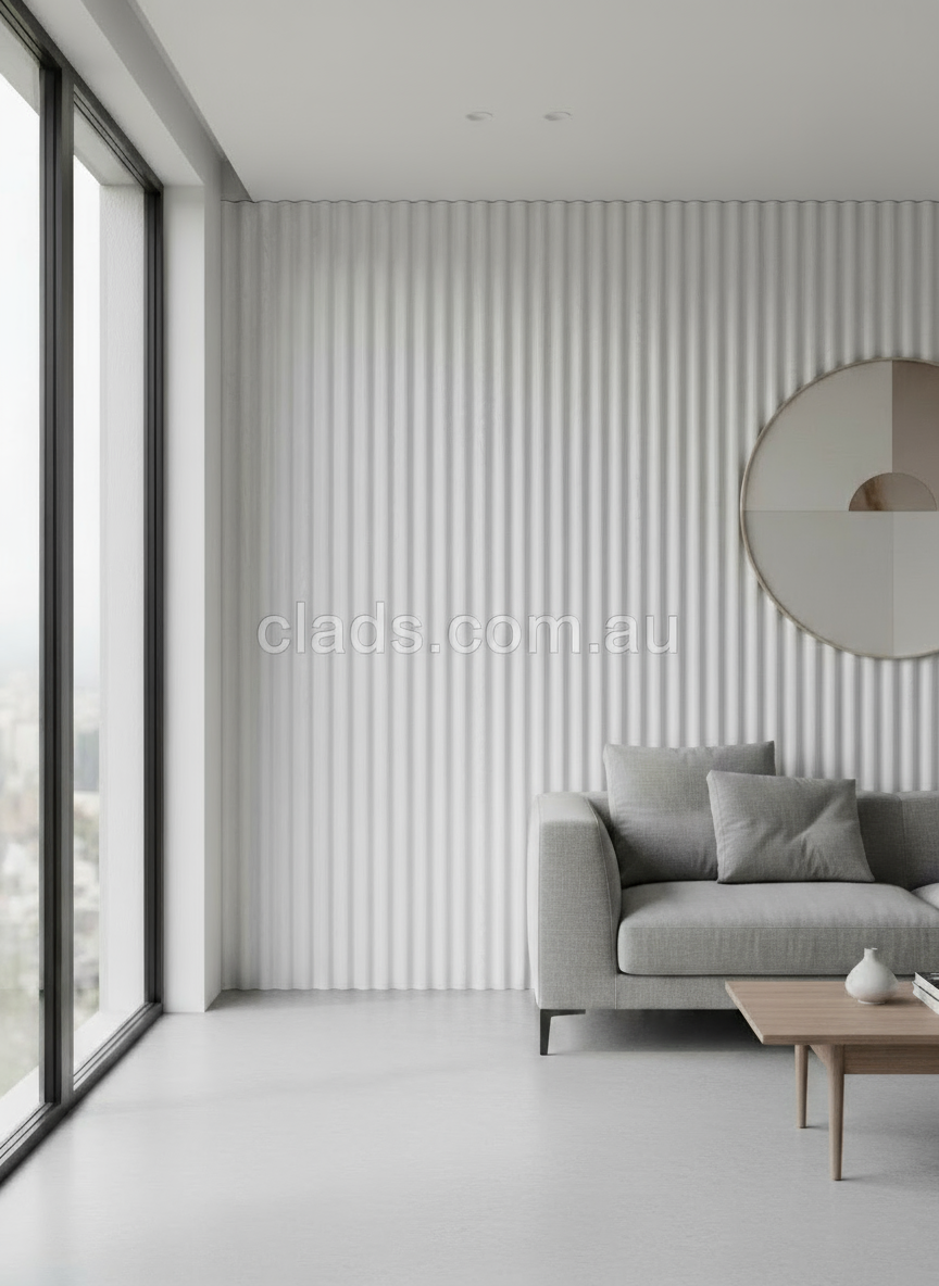 External Cladding In White 4 Slat 3.6 M - Cladding Supplies Of Australia