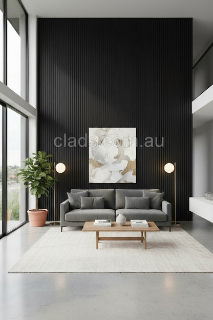 Internal Cladding in Black-37 4 Slat 2.7 M - Cladding Supplies Of Australia