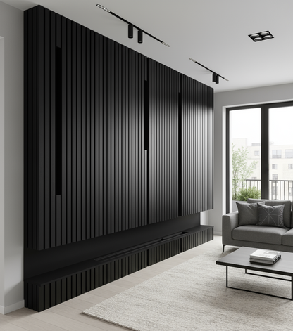 Internal Cladding In Black 4 Slat 3 M