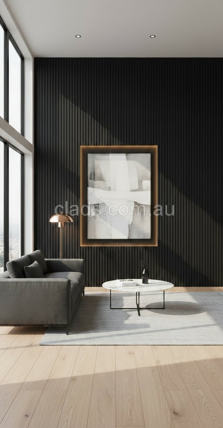 Internal Cladding In Black 4 Slat 5.8 M