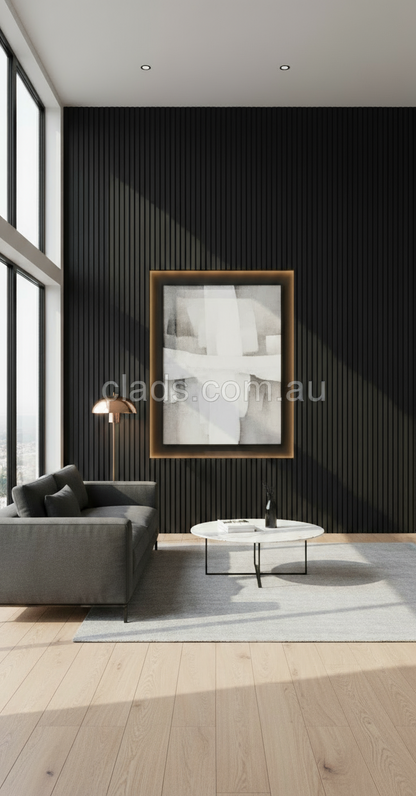 Internal Cladding In Black 4 Slat 5.8 M