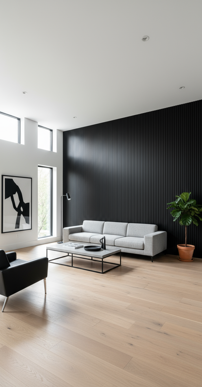 Internal Cladding In Black 4 Slat 3 M