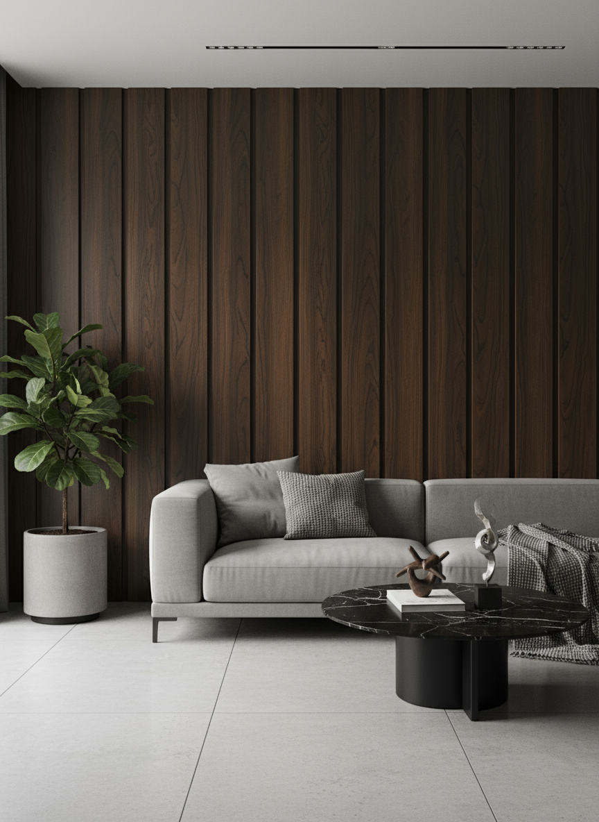 Internal Cladding In Black Ebony 4 Slat 3 M - Cladding Supplies Of Australia