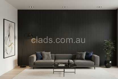 Internal Cladding In Matt Brush Black 4 Slat 2.7 M - Cladding Supplies Of Australia