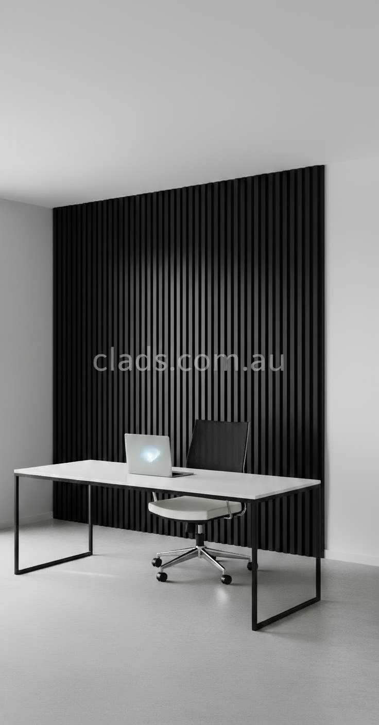 Internal Cladding In Matt Brush Black 4 Slat 3 M