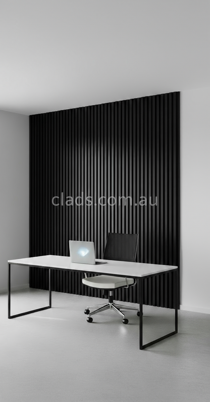 Internal Cladding In Matt Brush Black 4 Slat 3 M