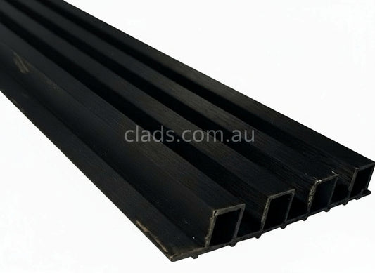 Internal Cladding In Matt Brush Black 4 Slat 3 M - Cladding Supplies Of Australia