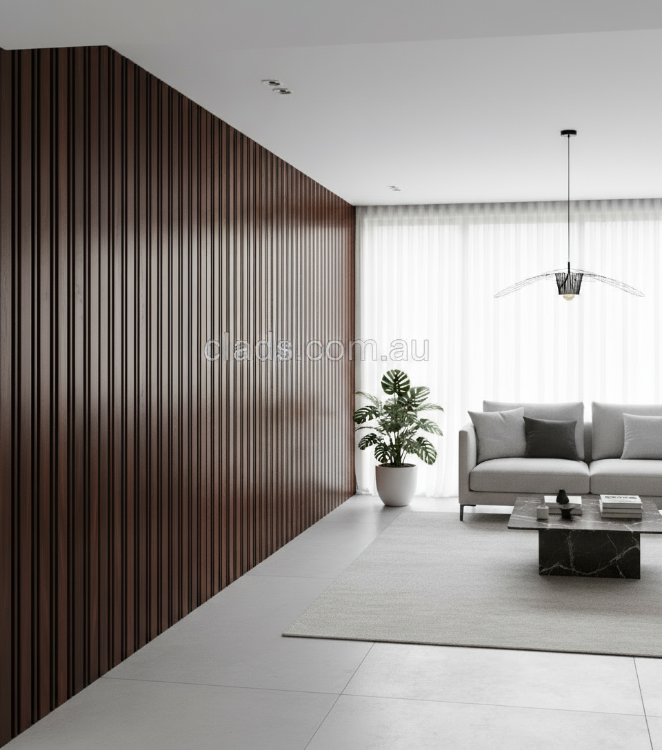 Internal Cladding Shadow Elegant PS Mahogany Dark Panels for Modern Interiors