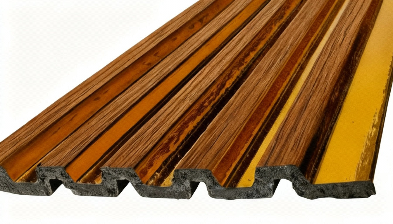 PS Wall Panel In Teak Gold Infill 2.7 M | Cladding Supplies Of Australia