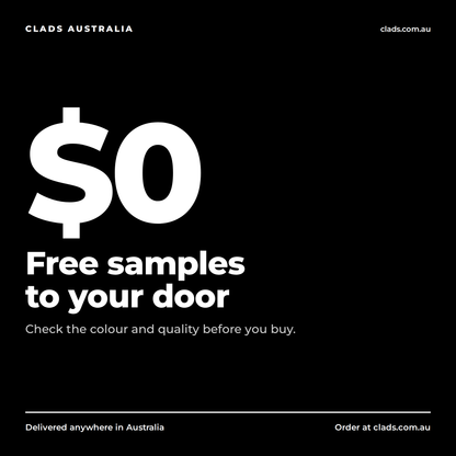 Free samples of Clads Australia cladding and acoustic panels, delivered free to your door